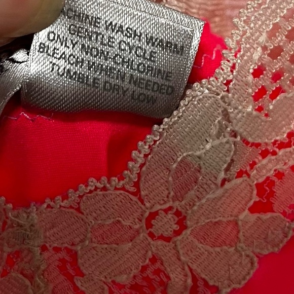 VICTORIA’S SECRET Vintage Y2K Hit Pink Lacey Slip Dress Mini Dress Size Large - Picture 8 of 12
